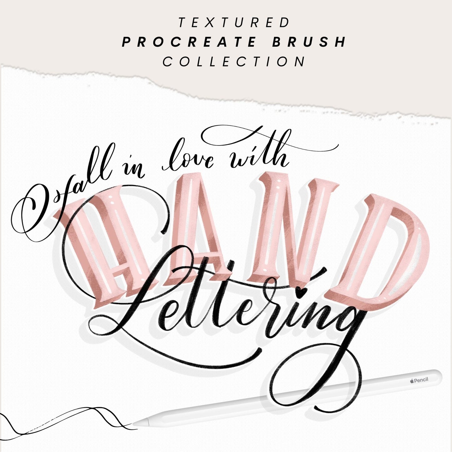 Textured Hand Lettering Procreate Brushes